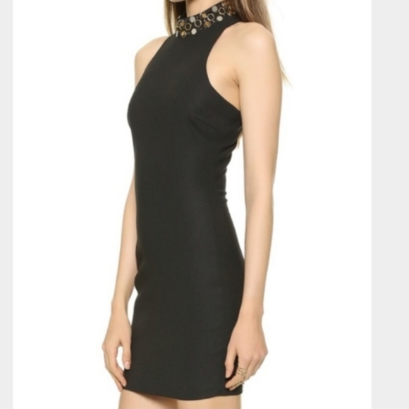 Elizabeth and James Halter Mini Dress embellished collar sz 2 - Picture 2 of 13